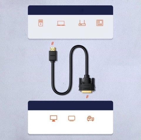 UGREEN Ugreen kabel HD106 DVI 24+1 pin/HDMI FHD 60Hz 1.5m (czarny) UGREEN Ugreen kabel HD106 DVI 24+1 pin/HDMI FHD 60Hz 1.5m (czarny)