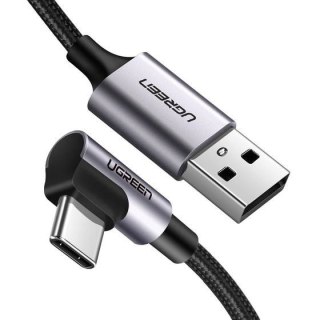 UGREEN Ugreen kabel US284 USB-A (prosty) / USB-C (kątowy) 3A 1m (szary)