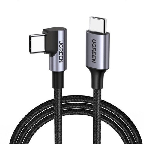UGREEN Ugreen kabel USB-C (prosty) / USB-C (kątowy) PD QC 60W 3A 0.5m US255 (szary) UGREEN Ugreen kabel USB-C (prosty) / USB-C (kątowy) PD QC 60W 3A 0.5m US255 (szary)