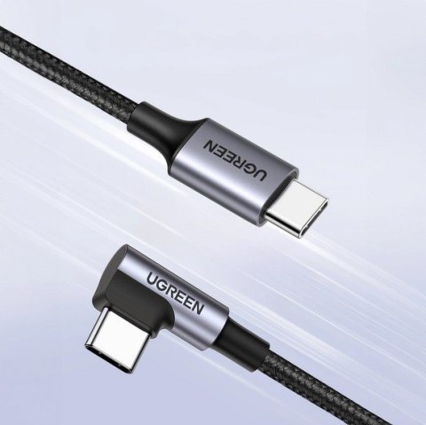 UGREEN Ugreen kabel USB-C (prosty) / USB-C (kątowy) PD QC 60W 3A 0.5m US255 (szary) UGREEN Ugreen kabel USB-C (prosty) / USB-C (kątowy) PD QC 60W 3A 0.5m US255 (szary)