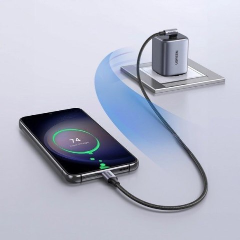 UGREEN Ugreen kabel USB-C (prosty) / USB-C (kątowy) PD QC 60W 3A 0.5m US255 (szary) UGREEN Ugreen kabel USB-C (prosty) / USB-C (kątowy) PD QC 60W 3A 0.5m US255 (szary)
