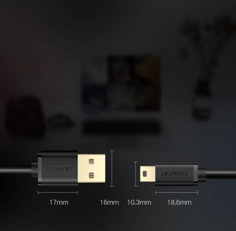 UGREEN Ugreen kabel USB - mini USB 480 Mbps 2m US132 (czarny) UGREEN Ugreen kabel USB - mini USB 480 Mbps 2m US132 (czarny)