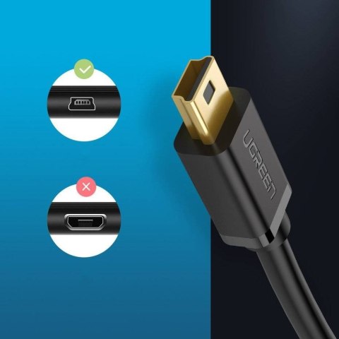 UGREEN Ugreen kabel USB - mini USB US132 1m (czarny) UGREEN Ugreen kabel USB - mini USB US132 1m (czarny)