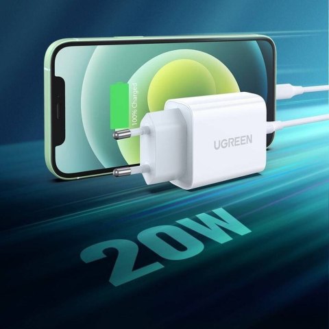 UGREEN Ugreen ładowarka sieciowa USB Power Delivery 3.0 Quick Charge 4.0+ 20W 3A (biały) UGREEN Ugreen ładowarka sieciowa USB Power Delivery 3.0 Quick Charge 4.0+ 20W 3A (biały)
