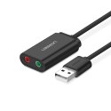 UGREEN Ugreen zewnętrzna karta dźwiękowa adapter USB -3,5 mm mini jack 15cm (czarny) UGREEN Ugreen zewnętrzna karta dźwiękowa adapter USB -3,5 mm mini jack 15cm (czarny)