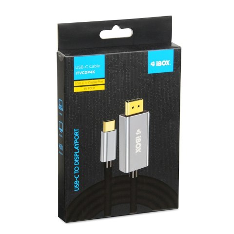 IBOX IBOX KABEL ITVCDP4K USB-C TO DISPLAYPORT 4K 1,8M IBOX IBOX KABEL ITVCDP4K USB-C TO DISPLAYPORT 4K 1,8M