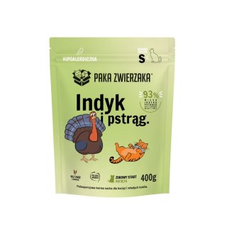 PAKA ZWIERZAKA Paka Zwierzaka Indyk z pstrągiem kocięta "S" 400g