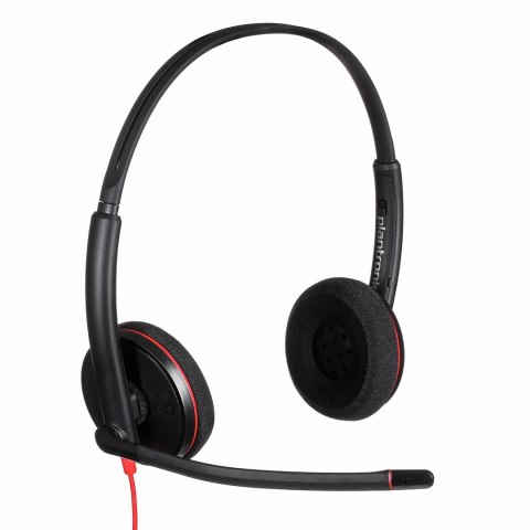 POLY Słuchawki Poly Blackwire 3220 Stereo Wired Headset, USB-C, USB-C/A Adapter (Bulk), Black