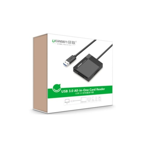 UGREEN Ugreen czytnik kart pamięci SD/microSD / CF/MS z kablem USB 3.0 1m CR125 (czarny) UGREEN Ugreen czytnik kart pamięci SD/microSD / CF/MS z kablem USB 3.0 1m CR125 (czarny)
