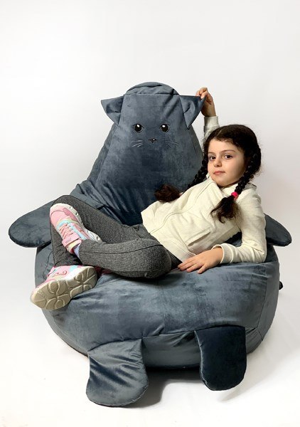 Go Gift Pufa worek sako KOTEK szary L 105x80 Go Gift Pufa worek sako KOTEK szary L 105x80