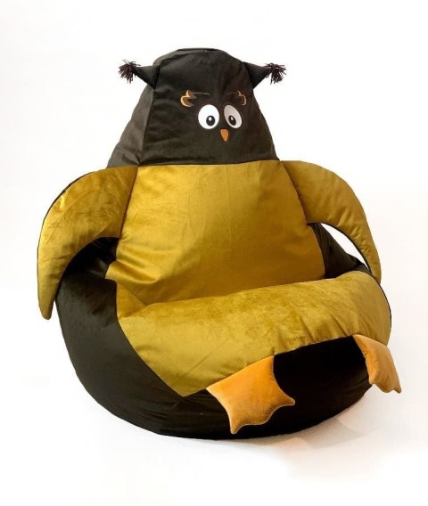Go Gift Pufa worek sako SOWA brąz-złoty L 105x80