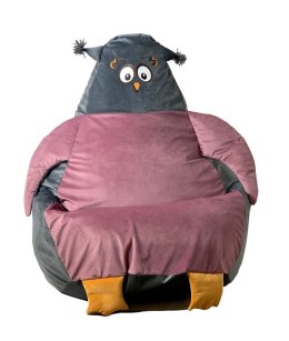 Go Gift Pufa worek sako SOWA szary-róż XL 130x90