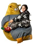 Go Gift Pufa worek sako SOWA złoty-szary L 105x80
