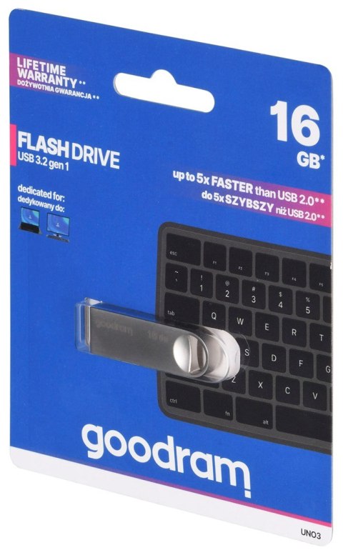 GoodRam GOODRAM FLASHDRIVE 16GB UNO3 SILVER USB 3.2 Gen 1