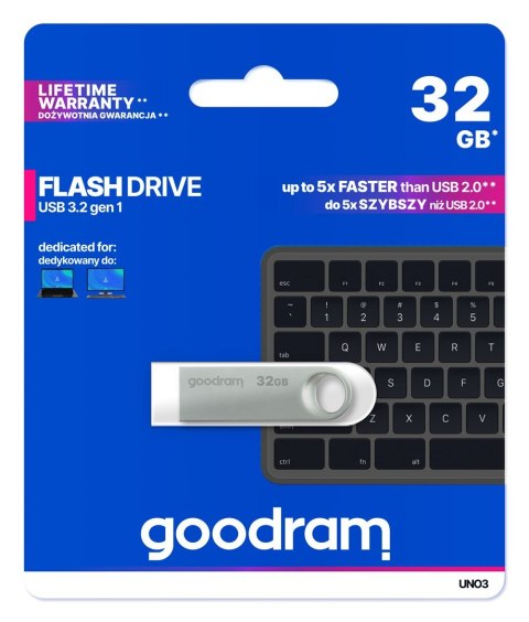 GoodRam GOODRAM FLASHDRIVE 32GB UNO3 SILVER USB 3.2 Gen 1