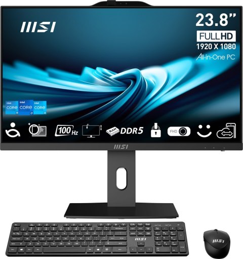 MSI MSI AIO PRO AP242P 14M-892XEU i5-14400 23,8" IPS LED FHD Non-Touch Anti-Glare 16GB SSD500GB M.2 AX211 WiFi 6E NoOS Black