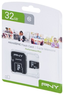 PNY Technologies Karta pamięci PNY Performance Plus microSDHC 32GB
