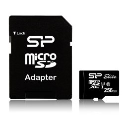 Silicon Power Karta pamięci Silicon Power microSDXC Elite 256GB CL10 UHS-1 (U1) + ADAPTER microSD-SD (SP256GBSTXBU1V10SP)