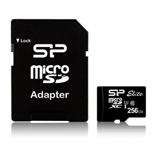 Silicon Power Karta pamięci Silicon Power microSDXC Elite 256GB CL10 UHS-1 (U1) + ADAPTER microSD-SD (SP256GBSTXBU1V10SP)