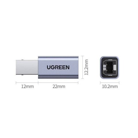 UGREEN Ugreen adapter przejściówka USB Typ C-USB Typ B (szary) UGREEN Ugreen adapter przejściówka USB Typ C-USB Typ B (szary)