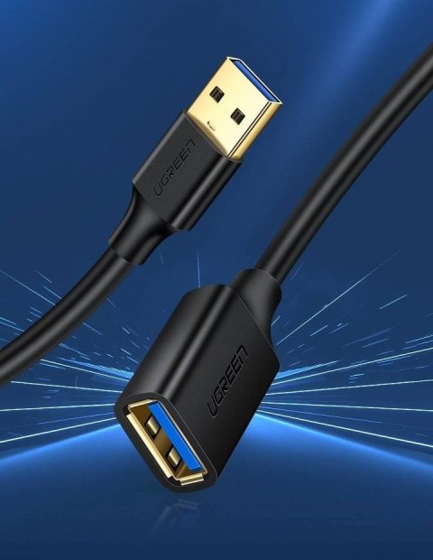 UGREEN Ugreen kabel przedłużacz przejściówka USB 3.0 (żeński)-USB 3.0 (męski) 1m (czarny)