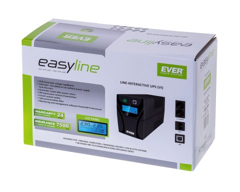Ever Zasilacz UPS EVER EASYLINE 650AVR USB (T/EASYTO-000K65/00)