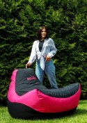Go Gift Pufa worek sako BOLID czarny-różowy XXL 140x100