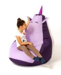 Go Gift Pufa worek sako JEDNOROŻEC fiolet- jasny fiolet XXL 140x100
