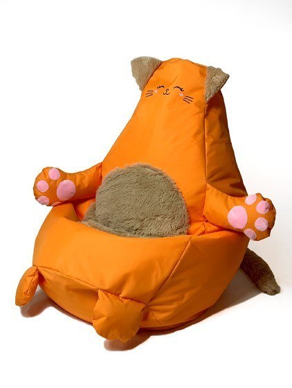 Go Gift Pufa worek sako KOTEK pomarańczowy XL 130x90