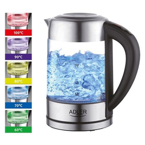Adler Czajnik elektryczny Adler AD 1247 (2200W 1.7l; kolor srebrny) Adler Czajnik elektryczny Adler AD 1247 (2200W 1.7l; kolor srebrny)