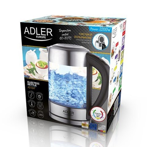 Adler Czajnik elektryczny Adler AD 1247 (2200W 1.7l; kolor srebrny) Adler Czajnik elektryczny Adler AD 1247 (2200W 1.7l; kolor srebrny)
