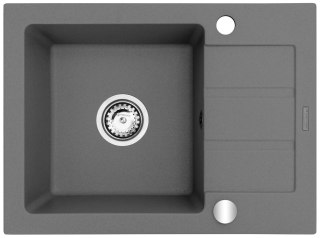 Maidsinks Szary zlewozmywak granitowy Maidsinks 62x44 1B 1D szary beton (Pyragranit; kolor szary)