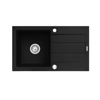 Maidsinks Zlewozmywak granitowy jednokomorowy z ociekaczem MAIDSINKS 76x44 1B 1D karbon (czarny)