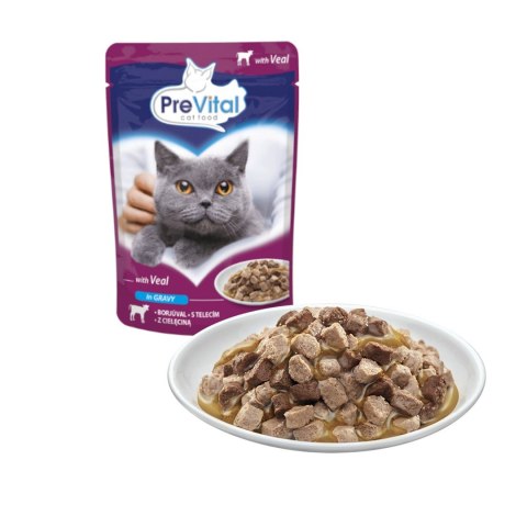 PREVITAL cielęcina w sosie dla kotów 100g. PREVITAL cielęcina w sosie dla kotów 100g.