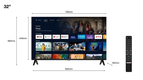 TCL Telewizor TCL 32S5400AF LED 32'' Full HD Android Dolby Audio DVB-T2 Srebrny TCL Telewizor TCL 32S5400AF LED 32'' Full HD Android Dolby Audio DVB-T2 Srebrny