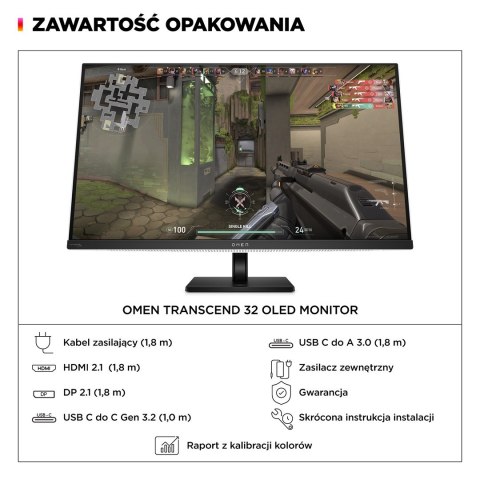 Hewlett-Packard MONITOR HP OLED, UHD 31,5" OMEN Transcend 32 (9R181E9) 240Hz Hewlett-Packard MONITOR HP OLED, UHD 31,5" OMEN Transcend 32 (9R181E9) 240Hz