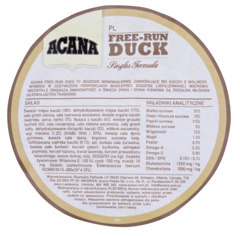 ACANA ACANA Free-Run duck dog 2kg ACANA ACANA Free-Run duck dog 2kg