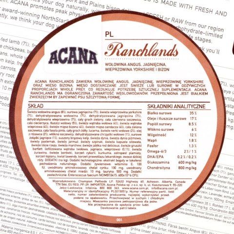 ACANA ACANA Ranchlands Dog 2kg ACANA ACANA Ranchlands Dog 2kg