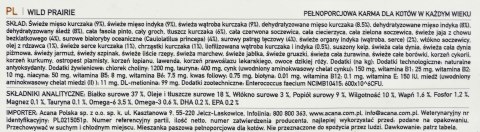 ACANA ACANA Wild Prairie Cat - sucha karma dla kota - 1,8 kg ACANA ACANA Wild Prairie Cat - sucha karma dla kota - 1,8 kg