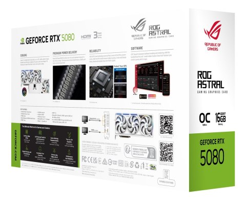 ASUS Karta graf. ASUS ROG ASTRAL RTX 5080 16GB OC WHITE ASUS Karta graf. ASUS ROG ASTRAL RTX 5080 16GB OC WHITE