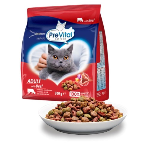 PREVITAL wołowina karma sucha dla kotów 300g PREVITAL wołowina karma sucha dla kotów 300g