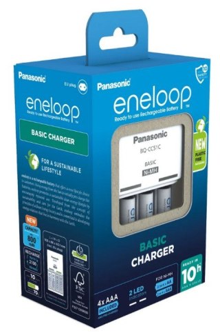 Panasonic ŁADOWARKA PANASONIC BASIC + 4x AAA ENELOOP 800 mAh