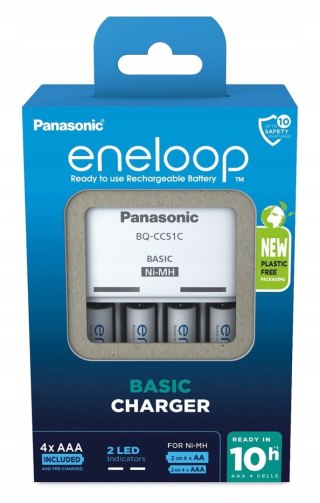 Panasonic ŁADOWARKA PANASONIC BASIC + 4x AAA ENELOOP 800 mAh
