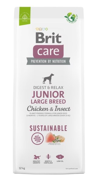 Brit BRIT Care Dog Sustainable Junior Large Breed Chicken & Insect - sucha karma dla psa - 12 kg