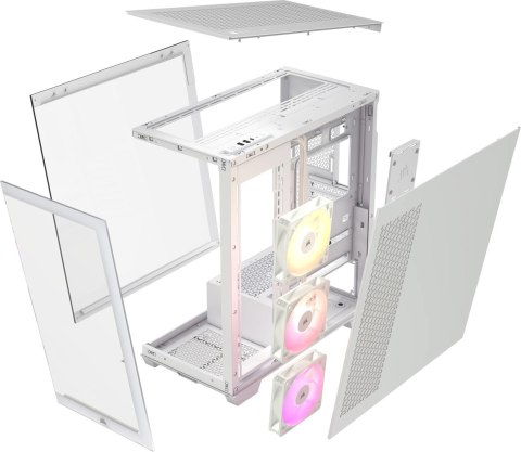 Corsair 3500X RGB Tempered Glass Mid-Tower, White Corsair 3500X RGB Tempered Glass Mid-Tower, White