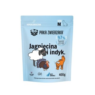 PAKA ZWIERZAKA Paka Zwierzaka Jagnięcina z indykiem "M" 400g