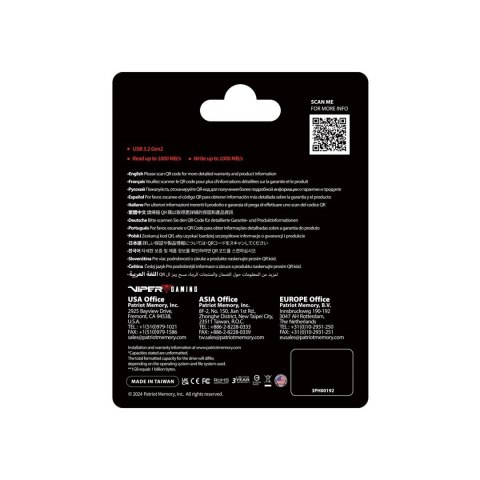 Patriot Memory Dysk SSD Patriot PVP30 1TB 1000MB/s USB Duo A+C 3.2 Gen2 Alu Patriot Memory Dysk SSD Patriot PVP30 1TB 1000MB/s USB Duo A+C 3.2 Gen2 Alu