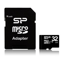 Silicon Power Karta pamięci Silicon Power microSDHC 32GB Class 10 + ADAPTER microSD-SD (SP032GBSTH010V10SP)