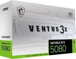 MSI Karta graficzna MSI GeForce RTX 5080 16GB VENTUS 3X OC WHITE GDDR7