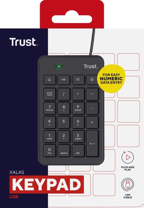 Trust Klawiatura numeryczna TRUST Xalas USB Trust Klawiatura numeryczna TRUST Xalas USB